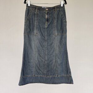 Old Navy True Y2K Utility Denim Midi Skirt Size 6 Vintage‎ 00s Streetwear Fall